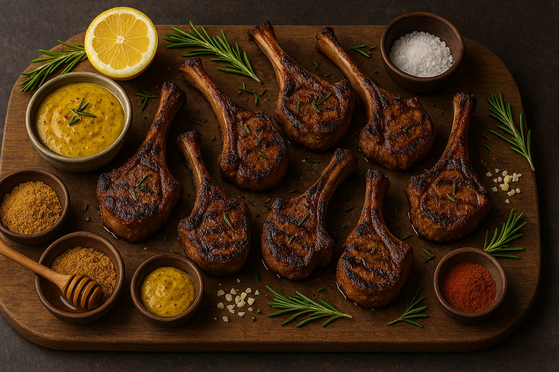 Blazin Bee Mustard-Glazed Lamb Chops