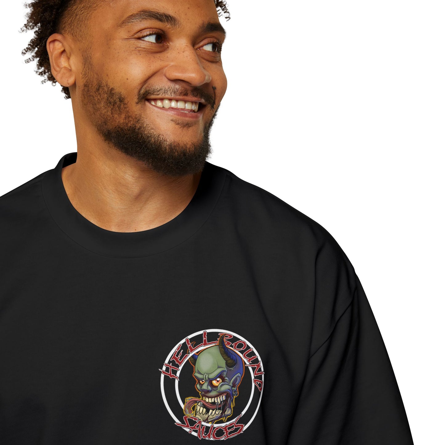 HellBound Oversized Logo Tee — Men's Heavy Cotton Graphic Shirt