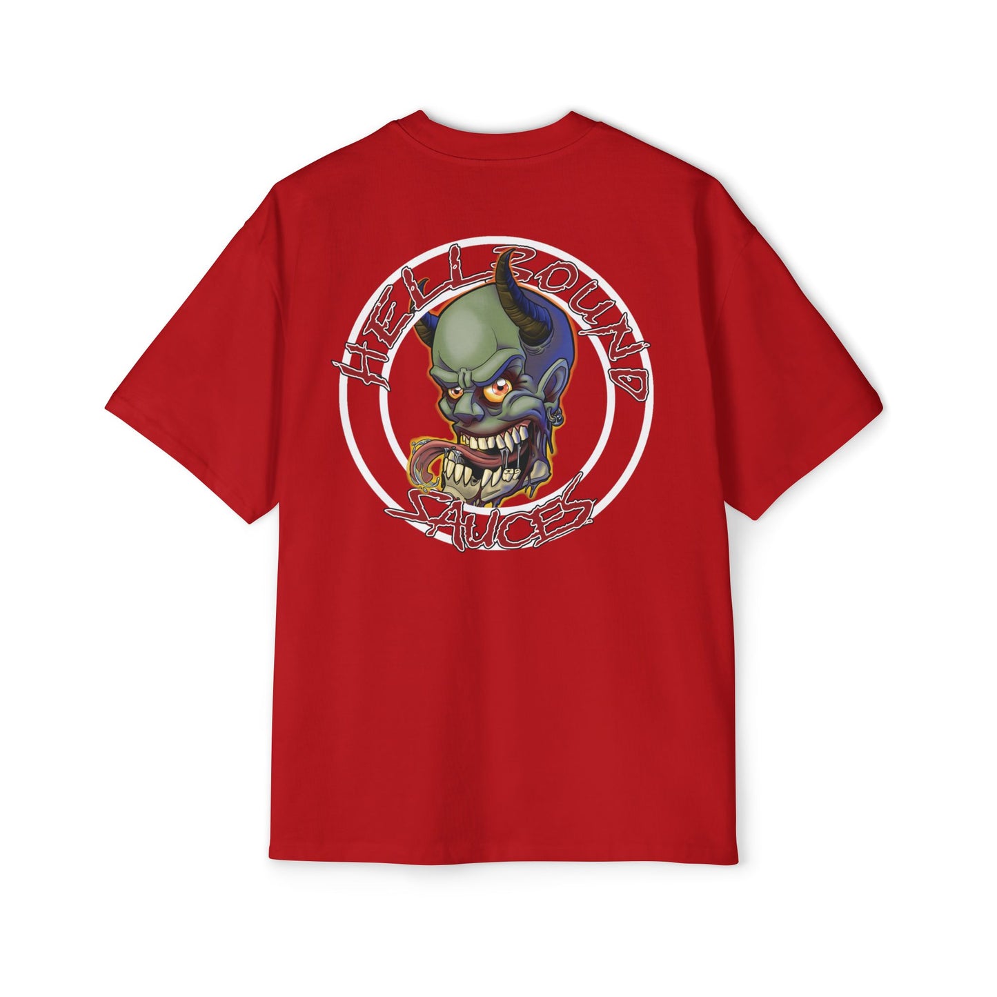 HellBound Oversized Logo Tee — Men's Heavy Cotton Graphic Shirt