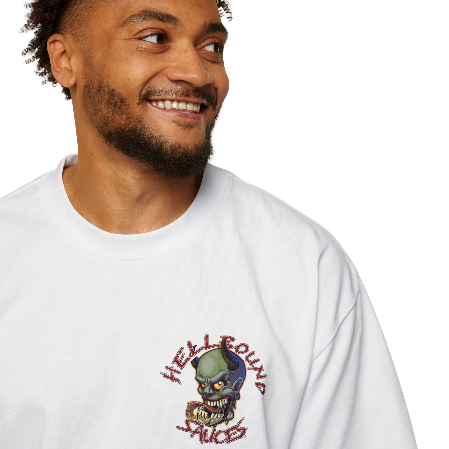 HellBound Oversized Logo Tee — Men's Heavy Cotton Graphic Shirt