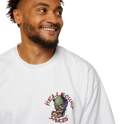 HellBound Oversized Logo Tee — Men's Heavy Cotton Graphic Shirt