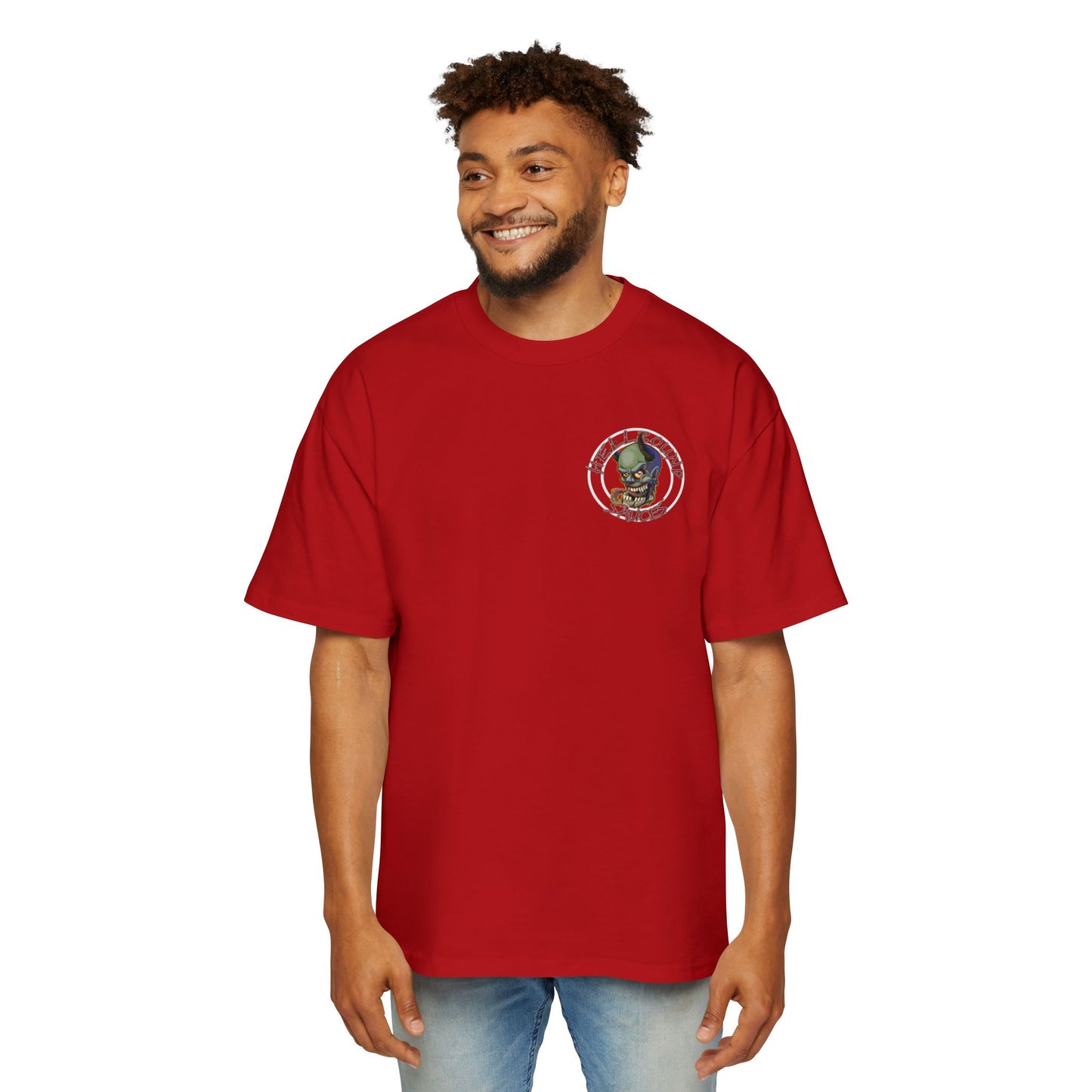 HellBound Oversized Logo Tee — Men's Heavy Cotton Graphic Shirt