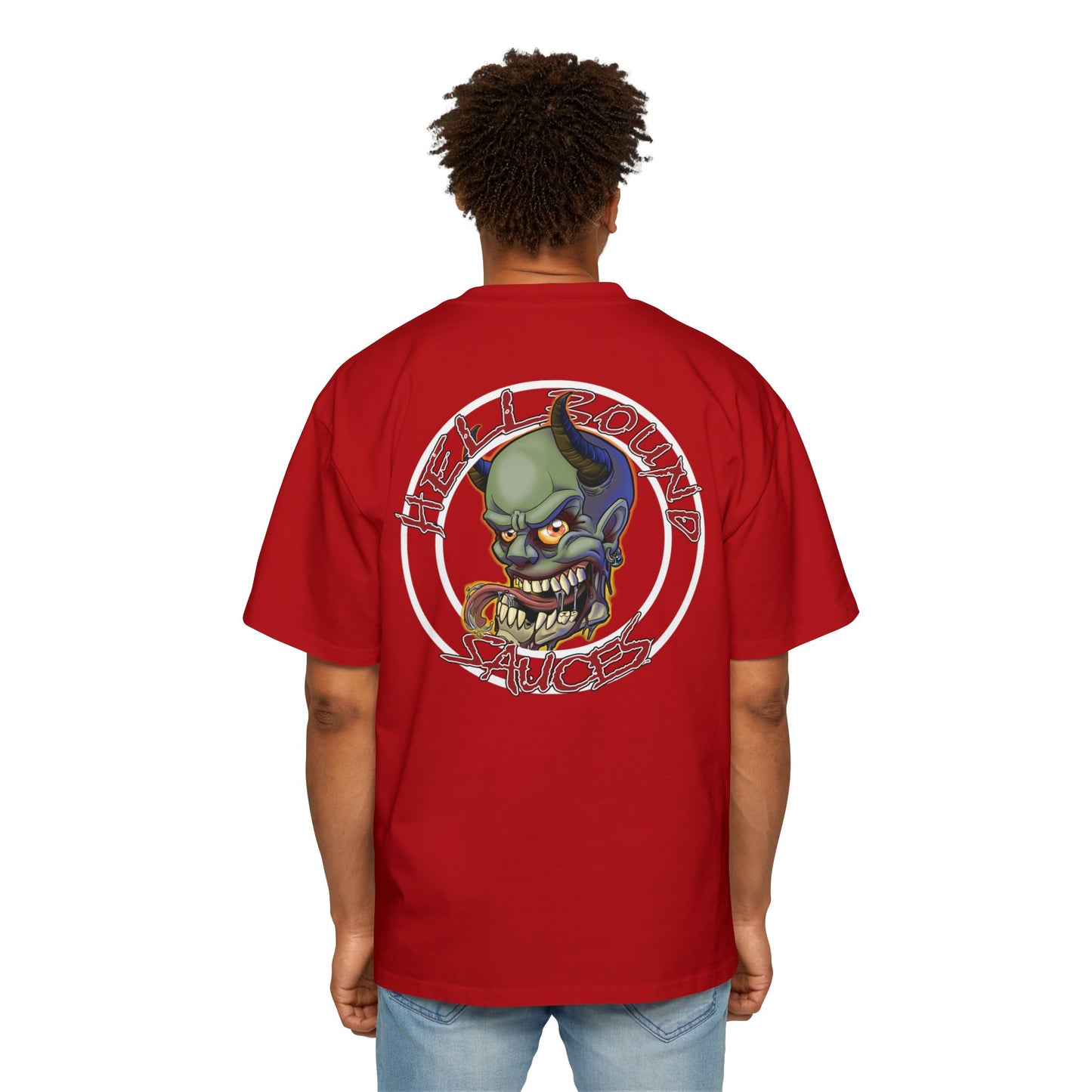 HellBound Oversized Logo Tee — Men's Heavy Cotton Graphic Shirt