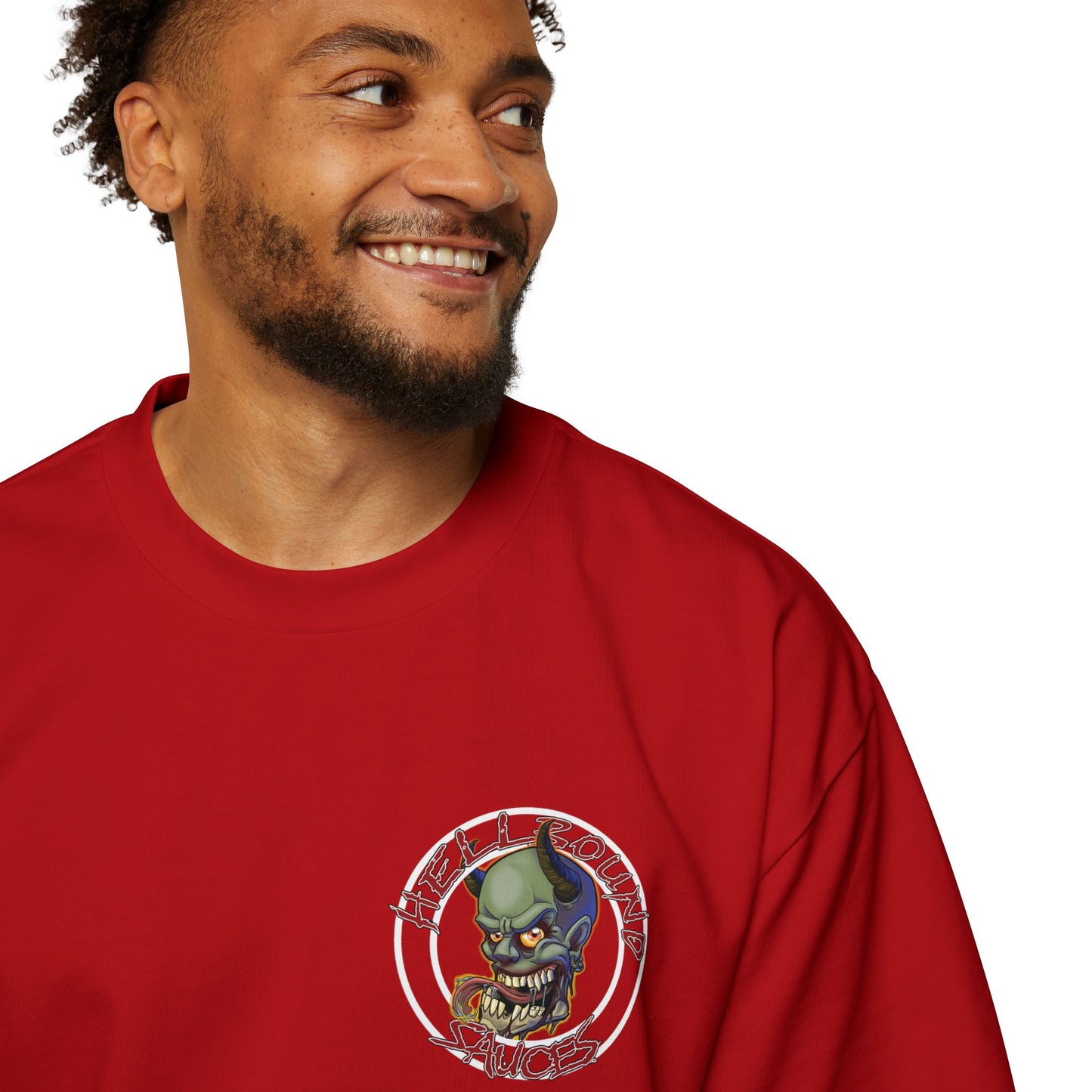HellBound Oversized Logo Tee — Men's Heavy Cotton Graphic Shirt