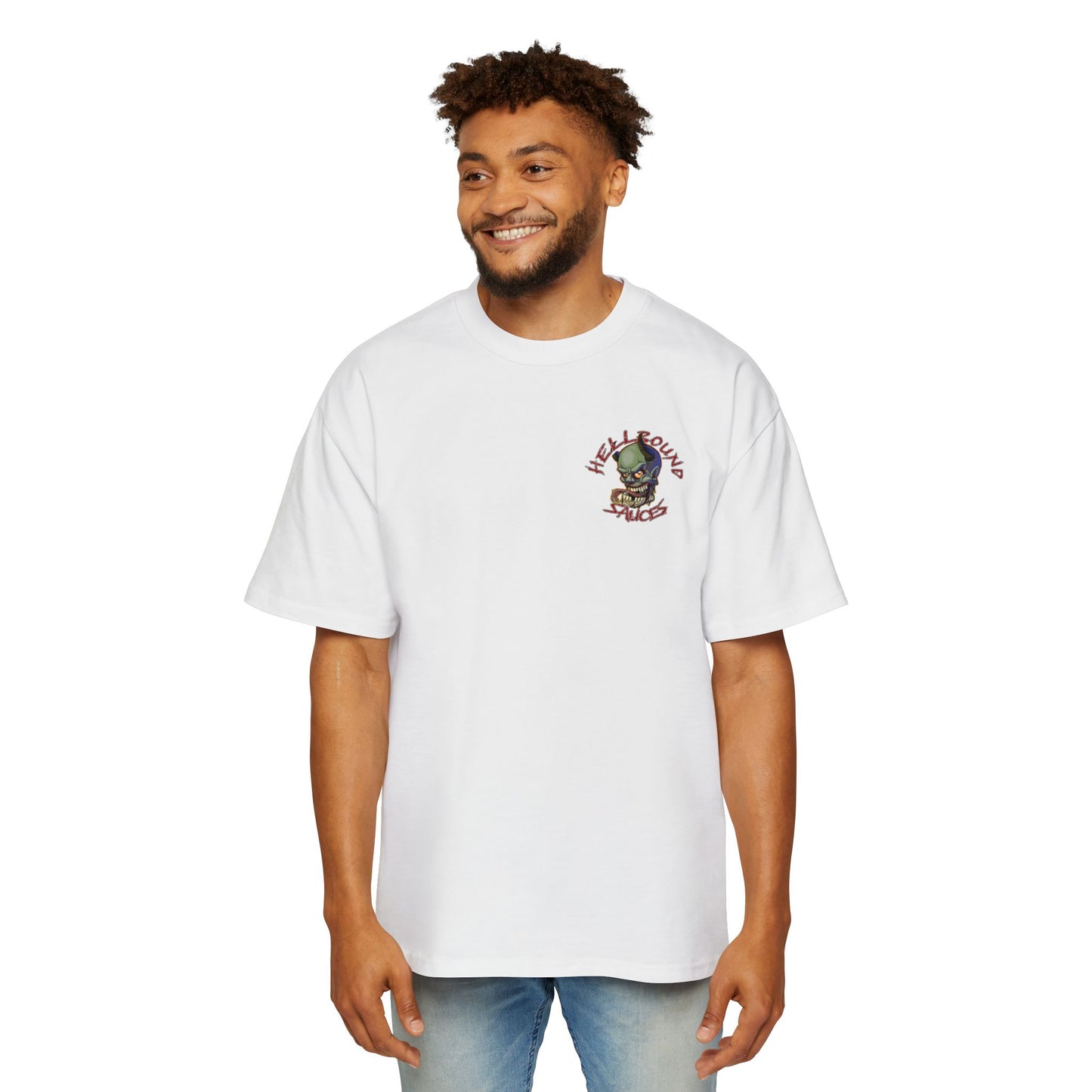 HellBound Oversized Logo Tee — Men's Heavy Cotton Graphic Shirt