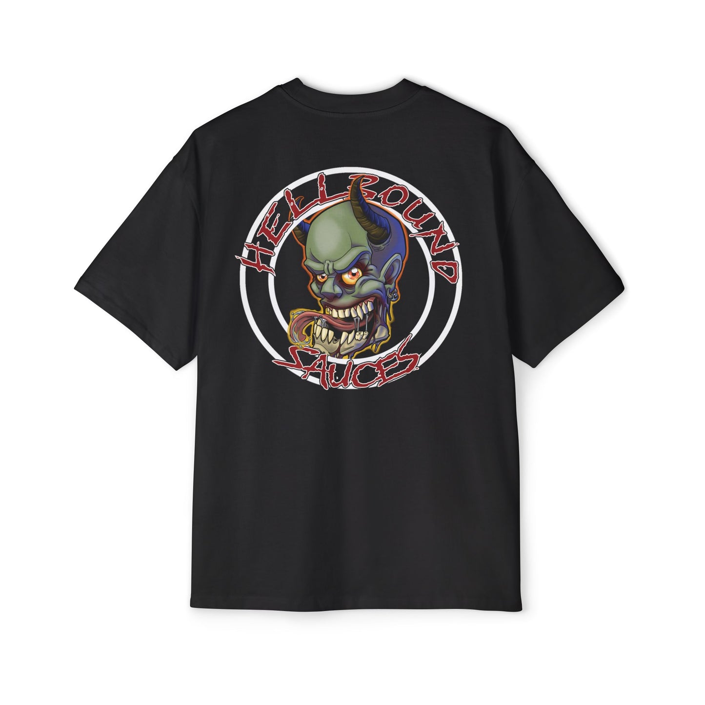 HellBound Oversized Logo Tee — Men's Heavy Cotton Graphic Shirt